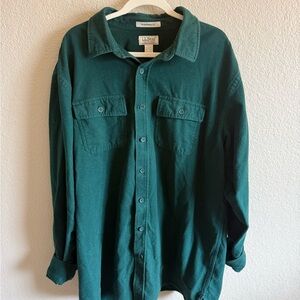 L.L. Bean Forest Green 100% Cotton Traditional Fit Button Down Long Sleeve XXL